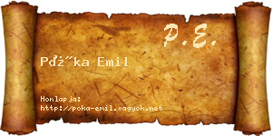 Póka Emil névjegykártya